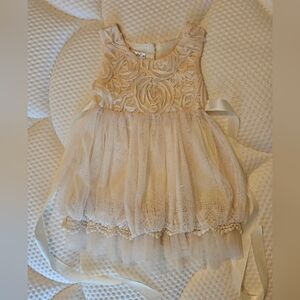 Elegant Cream Lace Kids Dress